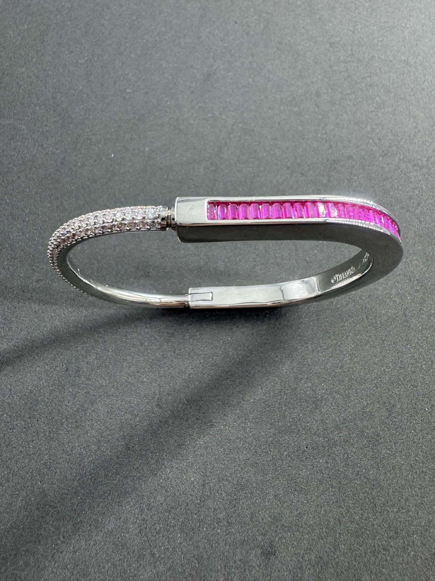 Tiffany & Co Happy Diamonds and Ruby Bangle Bracelet